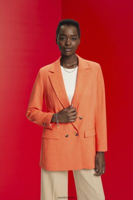 Esprit Belgique - Esprit blazer oversize à double boutonnage rouge orangé femmes DJX6JH313 manteaux