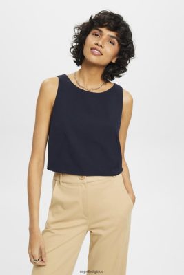 Esprit Belgique - Esprit blouse courte sans manches marine femmes DJX6JH310 chemisiers