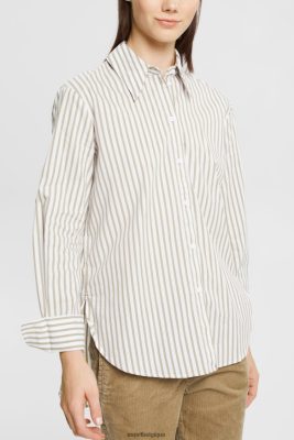 Esprit Belgique - Esprit blouse longue tissée à rayures blanc femmes DJX6JH397 chemisiers