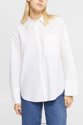 Esprit Belgique - Esprit blouse oversize en coton blanc blanc femmes DJX6JH406 chemisiers