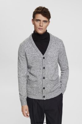 Esprit Belgique - Esprit cardigan tricoté avec boutons gris moyen hommes DJX6JH697 pulls