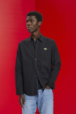 Esprit Belgique - Esprit chemise boutonnée en coton noir hommes DJX6JH658 chemises