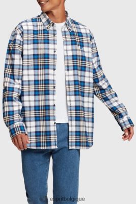 Esprit Belgique - Esprit chemise en flanelle à carreaux bleu hommes DJX6JH793 chemises