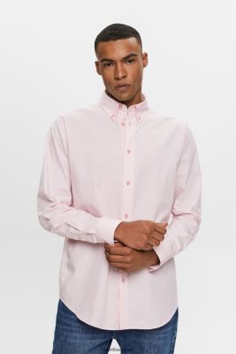 Esprit Belgique - Esprit chemise en popeline de coton vieux rose hommes DJX6JH577 chemises