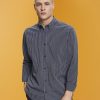 Esprit Belgique - Esprit chemise rayée en coton durable marine hommes DJX6JH706 chemises