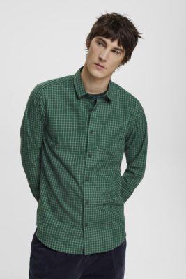 Esprit Belgique - Esprit chemise slim à carreaux vert sarcelle foncé hommes DJX6JH688 chemises