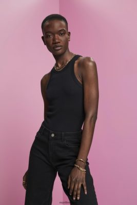 Esprit Belgique - Esprit débardeur côtelé noir femmes DJX6JH280 réservoir