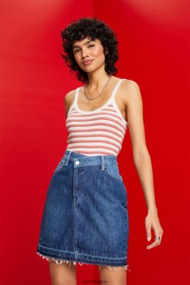 Esprit Belgique - Esprit débardeur côtelé à rayures rose pastel femmes DJX6JH103 réservoir