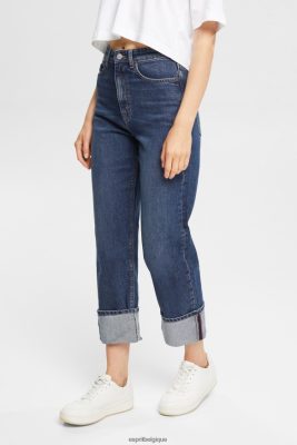 Esprit Belgique - Esprit jean décontracté taille mi-haute bleu délavé moyen femmes DJX6JH325 jean