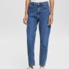 Esprit Belgique - Esprit jean mom taille haute bleu délavé moyen femmes DJX6JH526 jean