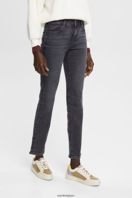 Esprit Belgique - Esprit jean stretch à taille haute gris foncé femmes DJX6JH328 jean