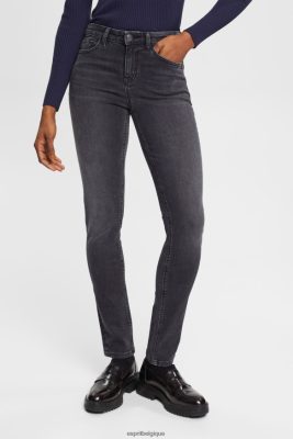 Esprit Belgique - Esprit jean stretch taille mi-haute noir délavé moyen femmes DJX6JH340 jean