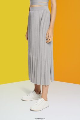 Esprit Belgique - Esprit jupe mi-longue plissée gris moyen femmes DJX6JH481 jupes