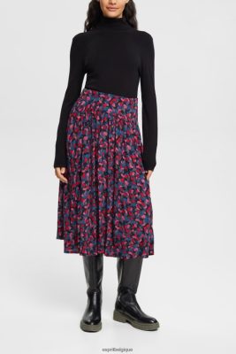 Esprit Belgique - Esprit jupe midi imprimée à fronces rose femmes DJX6JH421 jupes