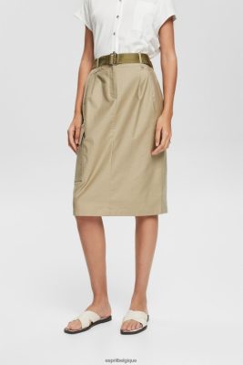 Esprit Belgique - Esprit jupe midi style cargo kaki pâle femmes DJX6JH535 jupes