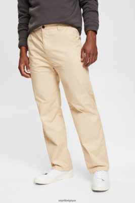 Esprit Belgique - Esprit pantalon chino coupe large beige crème hommes DJX6JH331 pantalons et pantalons