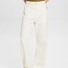 Esprit Belgique - Esprit pantalon large en sergé, 100% coton blanc cassé femmes DJX6JH4 pantalons et pantalons