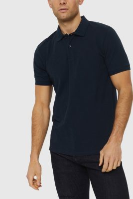 Esprit Belgique - Esprit polo en piqué de coton pima marine hommes DJX6JH925 polos