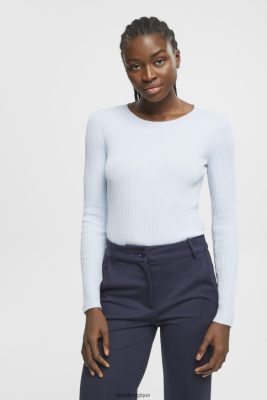 Esprit Belgique - Esprit pull côtelé bleu pastel femmes DJX6JH274 pulls