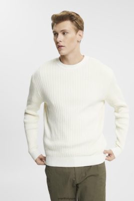 Esprit Belgique - Esprit pull en maille côtelée glace hommes DJX6JH763 pulls
