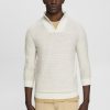 Esprit Belgique - Esprit pull en maille demi-zip à rayures colorées blanc cassé hommes DJX6JH727 pulls