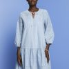 Esprit Belgique - Esprit robe brodée, 100% coton lavande bleu clair femmes DJX6JH187 robes