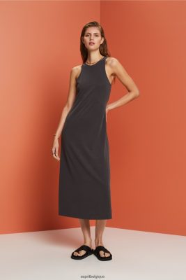 Esprit Belgique - Esprit robe midi débardeur en modal mélangé anthracite femmes DJX6JH52 robes