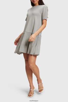 Esprit Belgique - Esprit robe plissée à basque gris moyen femmes DJX6JH487 robes