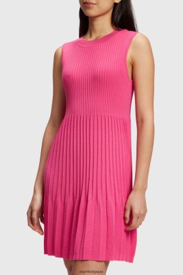 Esprit Belgique - Esprit robe plissée et évasée rose fuchsia femmes DJX6JH385 robes
