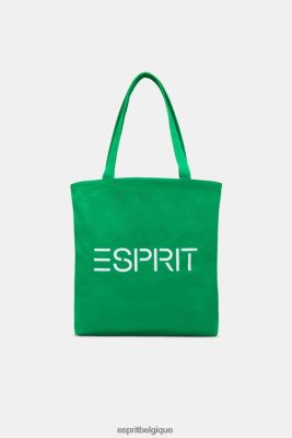 Esprit Belgique - Esprit sac cabas en toile à logo vert hommes DJX6JH40 accessoires