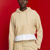Esprit Belgique - Esprit sweat à capuche court à patchwork sable femmes DJX6JH289 sweats et sweats à capuche