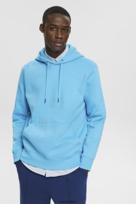 Esprit Belgique - Esprit sweat à capuche en matière recyclée turquoise hommes DJX6JH682 sweats et sweats à capuche