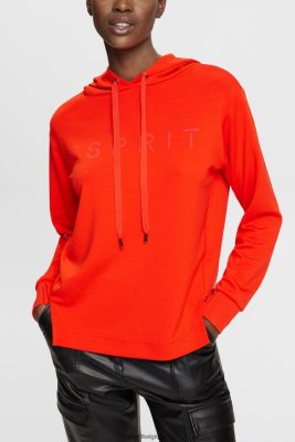 Esprit Belgique - Esprit sweat à capuche à logo imprimé rouge femmes DJX6JH559 sweats et sweats à capuche