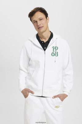 Esprit Belgique - Esprit sweat à capuche zippé sur toute la longueur blanc hommes DJX6JH634 sweats et sweats à capuche