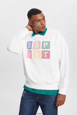 Esprit Belgique - Esprit sweat à logo, 100% coton biologique blanc cassé hommes DJX6JH580 sweats et sweats à capuche