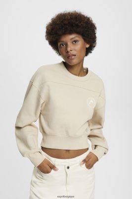 Esprit Belgique - Esprit sweat-shirt court taupe clair femmes DJX6JH154 sweats et sweats à capuche
