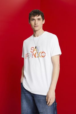 Esprit Belgique - Esprit t-shirt avec imprimé sur le devant, 100% coton San Francisco blanc hommes DJX6JH739 t-shirts