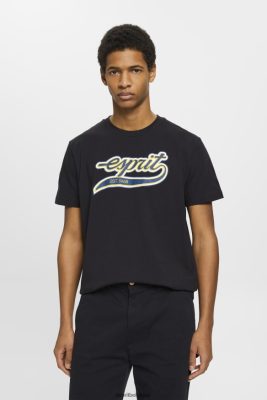 Esprit Belgique - Esprit t-shirt en coton à logo rétro noir hommes DJX6JH628 t-shirts