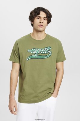 Esprit Belgique - Esprit t-shirt en coton à logo rétro olive hommes DJX6JH631 t-shirts