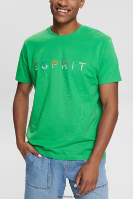 Esprit Belgique - Esprit t-shirt en jersey avec logo brodé vert hommes DJX6JH916 t-shirts