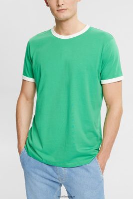 Esprit Belgique - Esprit t-shirt en jersey vert hommes DJX6JH955 t-shirts