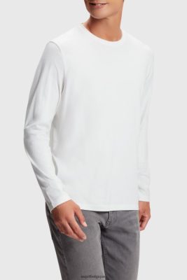 Esprit Belgique - Esprit t-shirt régulier en jersey uni blanc hommes DJX6JH859 t-shirts