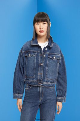 Esprit Belgique - Esprit veste courte en jean bleu délavé moyen femmes DJX6JH550 vestes