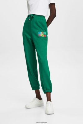 Esprit Pantalon - Esprit bas de survêtement avec logo, coton biologique vert foncé femmes DJX6JH5 pantalons et pantalons