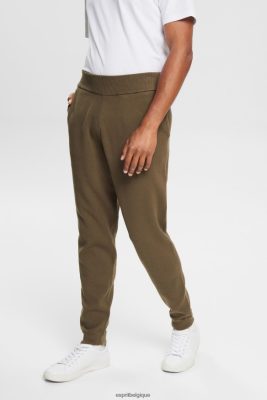 Esprit Pantalon - Esprit bas de survêtement en maille vert kaki hommes DJX6JH908 pantalons et pantalons
