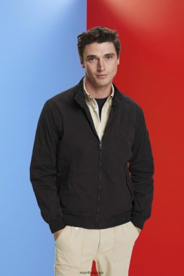 Esprit Pantalon - Esprit blouson bomber à col montant noir hommes DJX6JH713 vestes