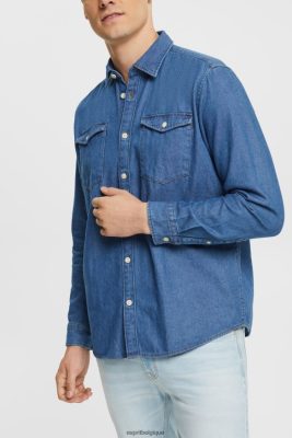 Esprit Pantalon - Esprit chemise en jean bleu délavé moyen hommes DJX6JH833 chemises