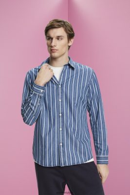 Esprit Pantalon - Esprit chemise en jean coupe slim à rayures glace hommes DJX6JH716 chemises