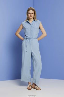 Esprit Pantalon - Esprit combinaison longue aspect denim, tencel lavage à la lumière bleue femmes DJX6JH92 costume