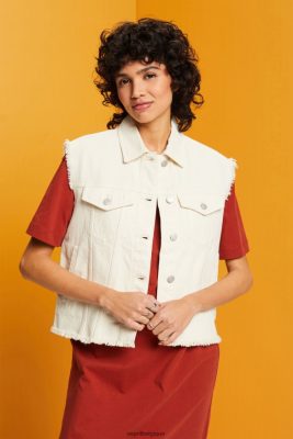 Esprit Pantalon - Esprit gilet en jean effiloché glace femmes DJX6JH62 gilet